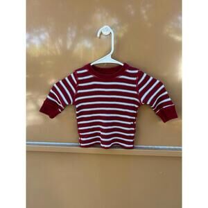 Baby Sweater 6-9 Months Red and White Striped